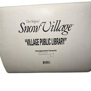 Snow Village 'Village Public Library' Handpainted Ceramic
